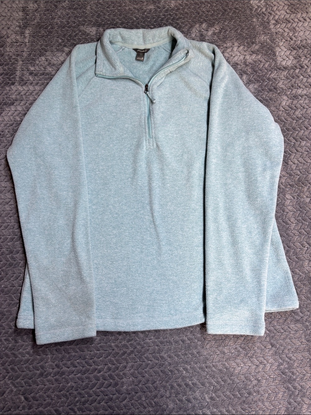 Eddie Bauer Light Blue Quarter-Zip Fleece Pullover